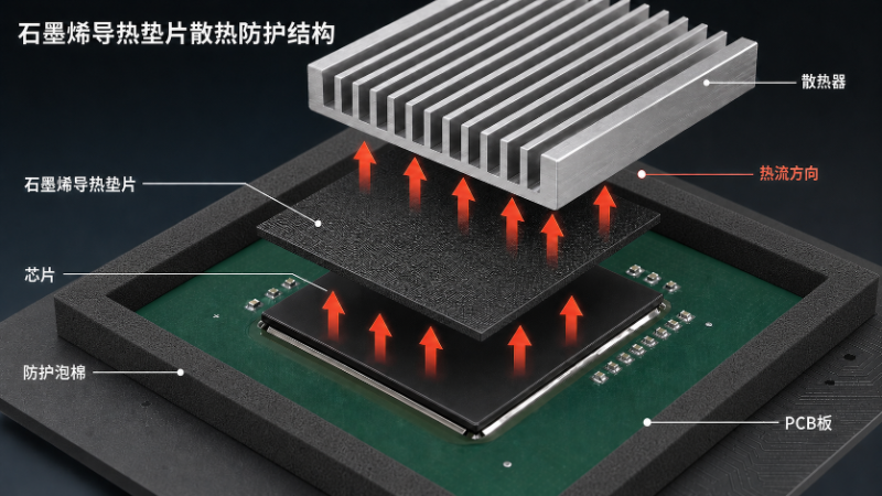 石墨烯导热垫片散热防护结构示意图